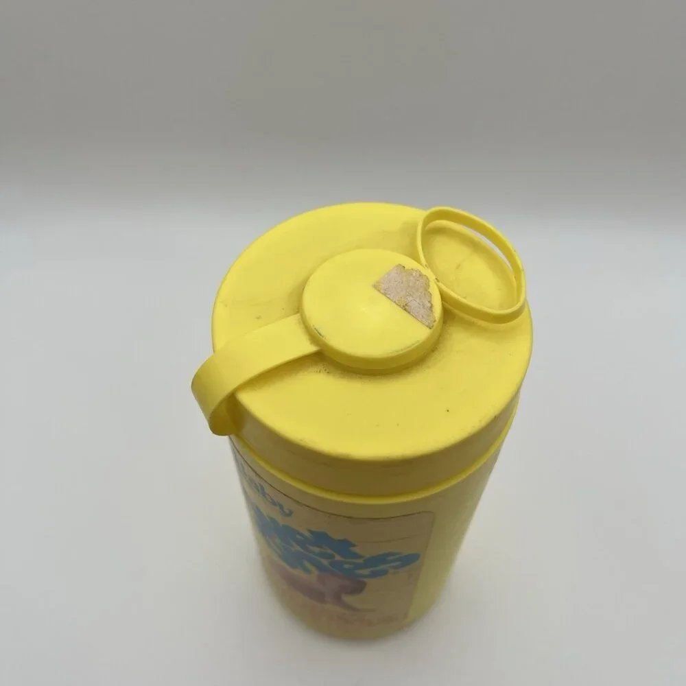 Vintage 80s Wet Ones Baby Size Towelettes Canister Retro Yellow Advertising